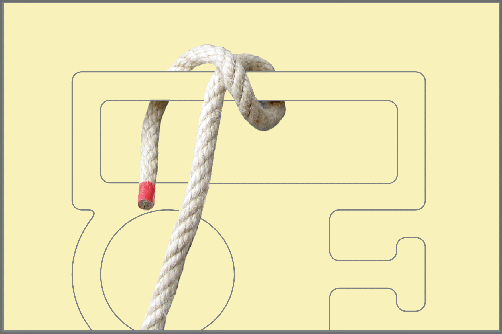 Seemannsknoten - Webleinstek / Anleitung Schritt 2: Überkreuzen Sie die Leine und schlagen Sie das Ende erneut um die Reling.