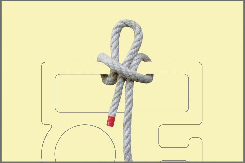 Seemannsknoten - Webleinstek auf Slip / Anleitung Schritt 2: Stecken Sie das Ende mit der Bucht von unten durch den zweiten Schlag. Ziehen Sie die Enden fest. Fertig ist der Webeleinstek auf Slip. Zum Lösen des Knotens ziehen Sie einfach am losen Ende.