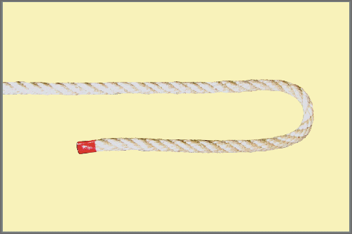 Seemannsknoten - Schotstek / Anleitung Schritt 1: Nehmen Sie eine stärkere und eine dünne Leine. Legen Sie mit dem stärkeren losen Ende eine Bucht, bei der das Ende zu Ihnen gerichtet ist.